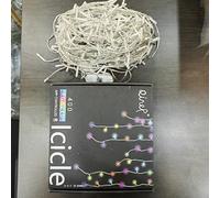 QINER Icicle Lights Rideau, 13 M Inteligentes Guirnalda Luminosa Exterior, 400 LEDs Deco Noel, 16 Millones de Colores con 40 Modos, Decoración de Boda, Halloween, Navidad