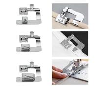 QINERSAW 3 prensatelas para dobladillo enrollado, pies para máquina de coser universales 4/8" 6/8" 8/8", prensatelas doblador universal, compatible con la mayoría de máquinas de coser domésticas