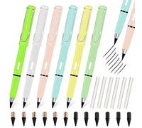 QINERSAW 6 Lapiz Eterno, Lápiz Infinito con 12 Puntas De Repuesto Lápiz Sin Tinta, lápiz Infinito con Borrador, Bolígrafo Sin Tinta para Escritura Ilimitada, Subrayar, Dibujar