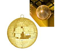 QINERSAW Bola de Discoteca de 20 cm Bola de Discoteca Espejos Esfera de Espejos para Discoteca Esfera de Discoteca 20 cm Bola de Espejos para Fiestas (Oro)