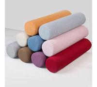 qing yun Almohada redonda para sofá, apoyabrazos, almohada de yoga, cilindro de cama, colchón para cabeza, cuello, soporte lumbar (10 x 90 cm, amarillo)