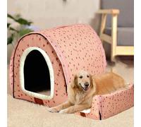 qing yun Cama grande para perros de lujo, cálida cama para perros, XL XXL para interiores y exteriores, cama grande para perros, cueva para gatos, iglú, lavable (XL 75 x 57 x 55 cm, E)