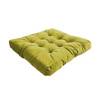 qing yun Cojín de 10 cm de grosor para silla, cojín suave para asiento de silla, cojín grande de pana para suelo, ventana de bahía, jardín (55 x 55 cm, amarillo-a)