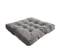 Qing Yun - Cojín para silla de 10 cm, 55 x 55 cm, cojín suave para tumbona, de terciopelo acanalado, para suelo y ventanas de bahía, jardín (55 x 55 cm, gris-a)