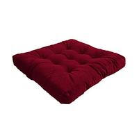 qing yun Cojín para silla de 10 cm de grosor, 55 x 55 cm, cojín suave para silla grande, almohadillas para asiento de pana para piso, ventana, jardín, (55 x 55 cm, rojo vino)