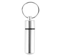 QINGCHU Mini pastillero impermeable de metal para llavero, botella de medicamentos sellada, llavero, botella portátil para viajes al aire libre, plata, Einheitsgröße