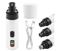 QingCming Silent Dog Nail Grinders Groom Pro Kit, cortaúñas eléctrico inalámbrico para perros, lima de uñas de diamante recargable por USB para garras, recortadora de uñas segura y silenciosa para