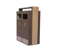 QINGGANG-0224 bote de basura al aire libre Bote de basura acero galvanizado del área comercial cubo la caja doble parque al aire libre