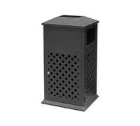 QINGGANG-0224 bote de basura al aire libre Papelera de acero galvanizado con cenicero for parque al aire libre rejilla retro