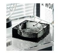 QINGGANG-0224 Cenicero en el Escritorio Cenicero Cuadrado de Lujo Ligero, Cenicero de Cristal de sensación Premium, Cenicero Creativo de Cristal for Sala de Estar en casa y Oficina Ceniceros(Negro)