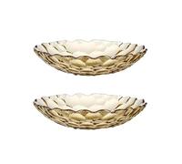 QINGGANG-0224 Centro de mesa decorativo Plato de fruta, plato decorativo, redondo for el hogar, cocina, hotel, restaurante, aperitivos, caramelo, juego 2(Yellow)