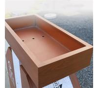 QINGGANG-0224 Cubo de basura para exteriores Papelera doble de imitación madera con jardinera for exteriores, cuadrada, comercial Para patios, cocinas y entretenimiento al aire lib