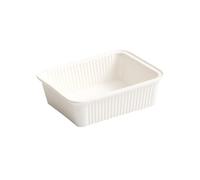 QINGGANG-0224 fuente de horno Plato Rectangular for hornear, plato de arroz horneado, ensaladera frutas ligera, vajilla cerámica for té la tarde sensación Premium(6.25 inches)