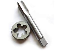 qinggw 2pcs / Set Hss Grifo de Rosca de Tornillo unificado y Conjunto de Troquel UNC UNC UNF 11/16 Fino Redondo Muere grifos UNS 11/16-12 11/16-16 11/16-18 11/16-20