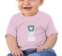 QingH I Love You 3000 Tony Stark Baby Short Sleeve T-Shirt Pink 2T