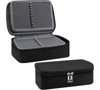 QINGHEC Estuche grande para lápices, estuche negro con cremallera, 72 ranuras con compartimentos, estuche con asa de transporte, 23,5 x 16,5 x 7 cm, desmontable, para niños, niñas y adultos