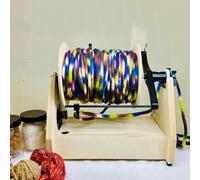 QINGHEDZSW Hilo eléctrico, devanadora de ovillos, con Pedal, Velocidad Ajustable, Hilado de Fibra de Lana, para Tejer y Mezclar Hilos.