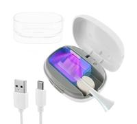 QINGLANG Funda desinfectante para cepillo de dientes UV, funda para cabezal de cepillo de dientes recargable por USB con soporte transparente, funda portátil para cepillo de dientes para el hogar,