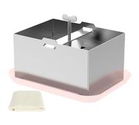 QINGLANG Kit de prensa de tofu de acero inoxidable de grado alimenticio, prensa de queso a presión ajustable con bandeja de goteo, molde de prensa desmontable para tofu, apto para lavavajillas, para