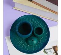 QINGLANG Palo Santo - Soporte multiusos para varillas de incienso, quemador de incienso, elegante soporte de cerámica para varillas de incienso para limpiar sin esfuerzo, soporte de salvia para sala