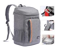 QINGLOU Mochila Nevera Isotermica, Bolsa de Picnic, Bolsa Térmica Porta Alimentos Bolsa de Compra para Picnic, La Playa, Almuerzo, Barbacoa - Mochila Grande (Gris)