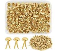 qingmeng 200 clips de bolsa de patrones, clips dorados de cabeza redonda de metal con caja de almacenamiento, mini bradillos de cabeza redonda para oficina, escuela, clips de cartas, papel