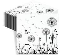 qingmeng 40 servilletas funerarias en blanco y negro, servilletas de funeral, decoración de mesa de despedida, decoración de mesa, decoración de tristeza, oficina, 33 x 33 cm