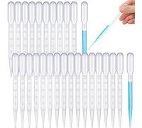 qingmeng Pipetas de plástico, 100 unidades, 3 ml, pipetas de transferencia, pipeta de plástico para niños, tapones para pipetas, goteros de plástico, barril de pipetas, desagüe de pipeta