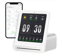 Qingping Air Quality Monitor Gen 2, Air Quality Monitor Indoor Detects PM2.5, CO2, PM10, Noise, Temperature and Humidity, New Upgraded Alarm Clock Function, Air Quality Tester for Bedroom (White)