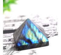 QINGQI Cristal Natural Labrador Natural feldespato Cristal pirámide Roca Mineral espécimen Sala de Estar energía Alargada Piedra Mineral Adornos Regalos 1 ud. Regalo
