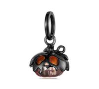 Qings Abalorios Calabaza Halloween Plata de Ley 925 Compatible con Pulseras y Collares Colgante Esqueleto Vintage de Terror Charm Halloween Regalo de Octubre para Mujers
