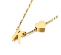 Qings Collar con colgante de amor chapado en oro letra K Alfabeto de moda de corazón exquisito A-Z como regalo de cumpleaños para mujeres y niñas