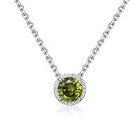 Qings Collar con Colgante de Peridoto Birthstone Agosto para Mujeres Niñas, Collares de Cristal Verde Oliva Peridoto
