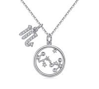 Qings Collar Plata Mujer Zodíaco Escorpio Bff Amigas Amistad Collares Símbolos del Astrología Colgante Horóscopo, Navidad Regalo para Mujer Niña Fiesta