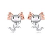 Qings Pendientes de plata de ley 925 con estampado de pata, xolotl, libélula, koala, delfín para mujer, bonitos aretes de tuerca con forma de animales, bonitos regalos de cumpleaños y Navidad