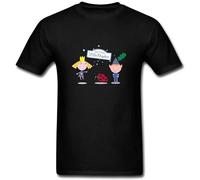 QINGXIANG Men's Ben and Holly'S Little Kingdom Art Short Sleeve T Shirt Sarge Black L
