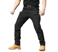 QingxingFa Pantalones Tácticos Impermeables, Pantalones Cargo De Camuflaje para Hombres, Pantalones Tácticos De Senderismo para Hombres (Negro,XL)