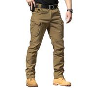 QingxingFa Pantalones Tácticos Impermeables, Pantalones Cargo De Camuflaje para Hombres, Pantalones Tácticos De Senderismo para Hombres (Marrón,S)