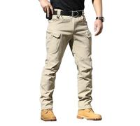 QingxingFa Pantalones Tácticos Impermeables, Pantalones Cargo De Camuflaje para Hombres, Pantalones Tácticos De Senderismo para Hombres (Caqui,S)