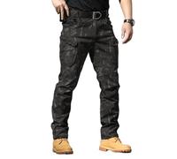 QingxingFa Pantalones Tácticos Impermeables, Pantalones Cargo De Camuflaje para Hombres, Pantalones Tácticos De Senderismo para Hombres (Negro y Gris,XXL)