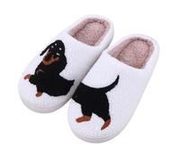 QingxingFa Pantuflas De Perro Salchicha Para Mujer, Cómodas Pantuflas De Perro Salchicha, Pantuflas De Felpa Suave Para Casa, Antideslizantes (38-39,A)