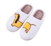 QingxingFa Pantuflas De Perro Salchicha Para Mujer, Cómodas Pantuflas De Perro Salchicha, Pantuflas De Felpa Suave Para Casa, Antideslizantes (36-37,E)