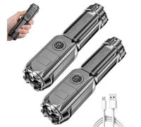 QingxingFa Peachloft Flashlight,Peachloft Powerful Led Flashlight, Rechargeable Led Flashlights 900000 High Lumens Super Bright Tactical, For Home Camping, Ipx4 Waterproof, Adjustable Zoom (2 Pcs)