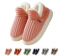 QingxingFa Pluffi Cozy Stylish Slipper, pantuflas cálidas con forro de felpa para mujeres y hombres, Winter Fuzzy Warm Thick-Soled (Pink,6-7 Women/5-6 Men)