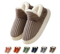 QingxingFa Pluffi Cozy Stylish Slipper, pantuflas cálidas con forro de felpa para mujeres y hombres, Winter Fuzzy Warm Thick-Soled (Brown,8.5-9 Women/7.5-8 Men)