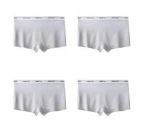 Qingyannia Calzoncillos tipo bóxer para mujer, 4 unidades, Gris Claro-4 Pack, XS