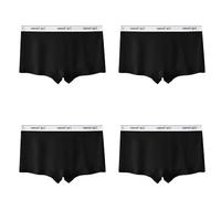 Qingyannia Calzoncillos tipo bóxer para mujer, 4 unidades, Negro-4 Paquete, XS