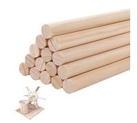 QINGYIWL 15 Piezas Palos de Madera, 15 mm x 30 cm Palitos de Madera Redondos para Manualidades DIY y Artículos Decorativos