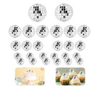 QINGYIWL 26 Piezas Bola de Discoteca, Bola de Espejos Pequeña, Mini Disco Ball para Decoración de Pasteles, Fiestas, Bares y Decoraciones Festivas (2/4/6/8cm)