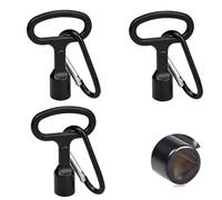 QINGYIWL 3 Piezas Llaves Triangulares, 8 mm Llave Triangular con Mosquetón, Llave Triangular de Metal para Contenedores de Basura, Cajas Eléctricas, Gas y Agua